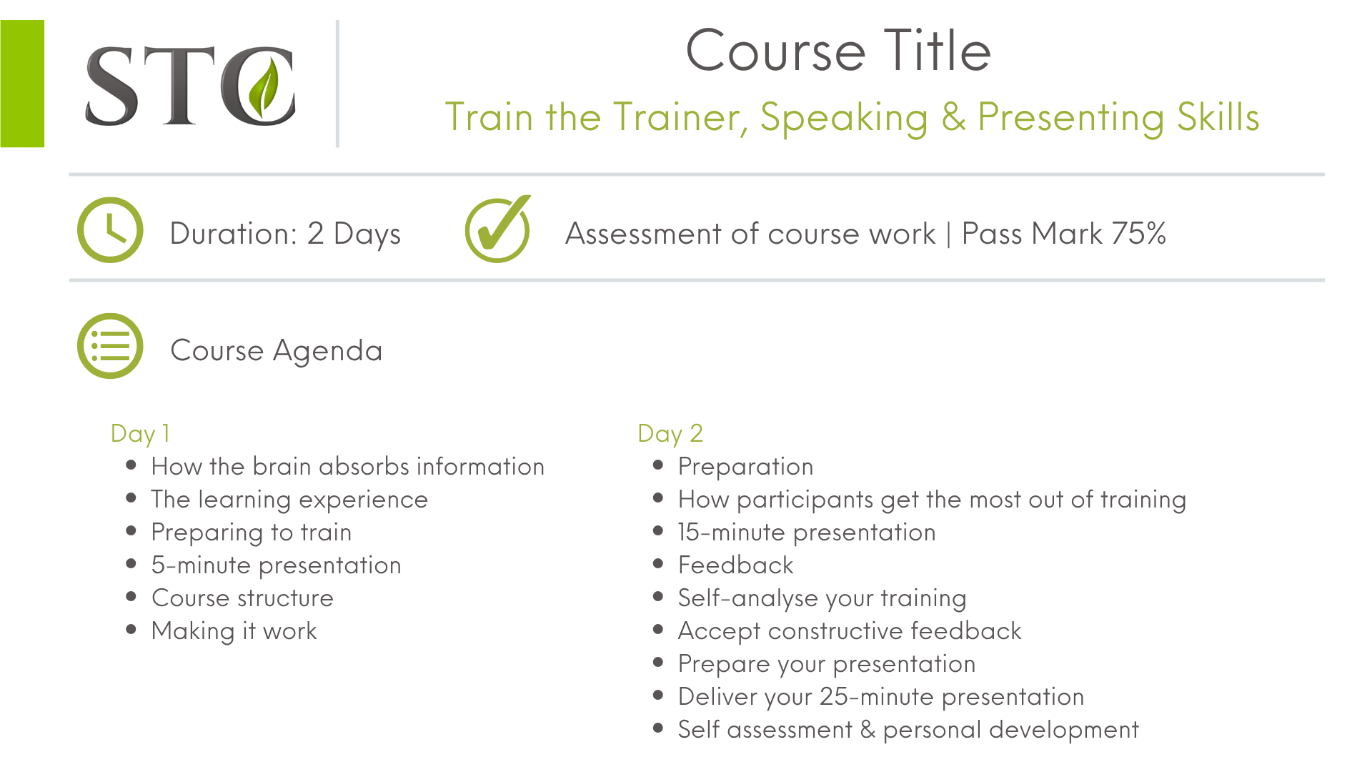 STC Train the Trainer, Speaking & Presenting Skills L3 | Virtual