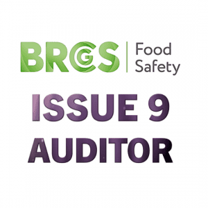 BRCGS Food Safety Issue 9 auditor text logo in green and purple